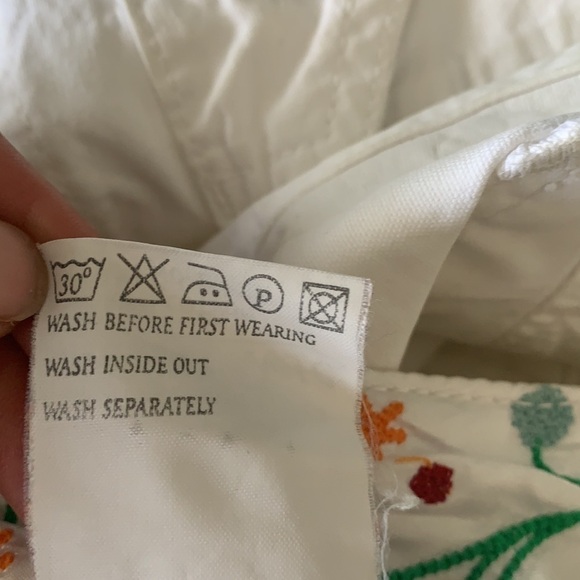 VIA Delle Rose White 100% Cotton Cropped Capris Size S - Picture 12 of 13